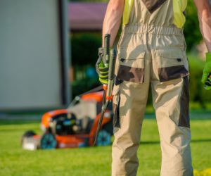 Garden Is My Mission. Caucasian Landscaper Gardener Ready For Hard Garden Work.